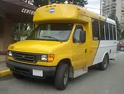 This is an old Translink Bus.  HandyDART buses are now a different style and have different colors