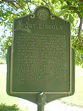 Historical Marker in Fort Lincoln Cemetery, Brentwood, Maryland