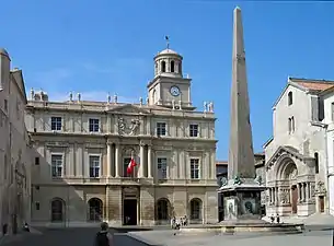 The Hôtel de ville and Place Republique in Arles (1675)