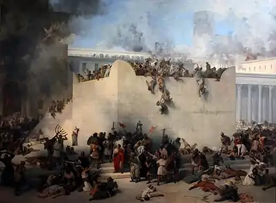 The Second Temple in flames