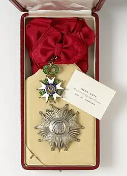 Drees' insignia of the Grand Cross of the Legion d’Honneur given to him by President René Coty on 10th July 1954.
