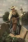 Junge italienische Gemüseverkäuferin