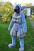 A protogen fursuiter.
