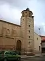 Fréscano bell tower with stork nests
