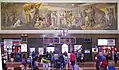 The large interior fresco in its context in the main hall.