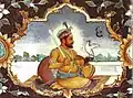 Fresco of Guru Hargobind from Baoli Sahib, Goindwal.