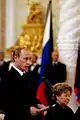 Vladimir Putin delivers a speech.