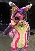 A squirrel fursuiter.