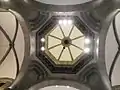 Interior of the dome, with the suspended galero of Cardinal Jaime Sin