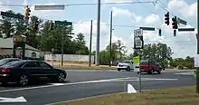 SR&nbsp;223 intersecting the southern terminus of SR&nbsp;388 in Grovetown, where both highways meet Harlem–Grovetown Road