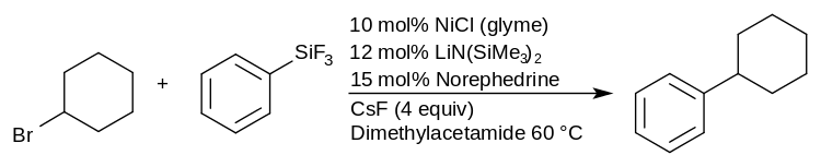 The Nickel-catalyzed Hiyama coupling as discovered by GC Fu et al.