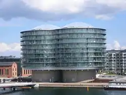 Gemini Residence, two former silos converted into a residential building in Islands Brygge, Copenhagen