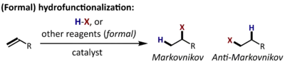 Generic hydrofunctionalization reaction.