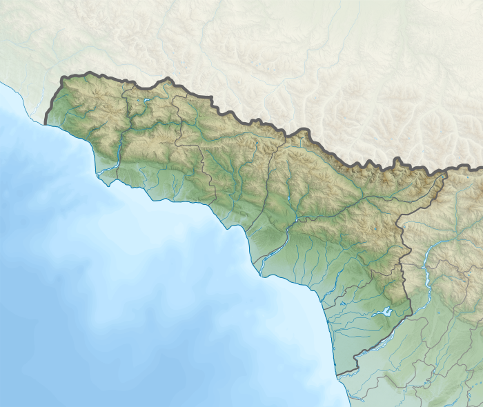Map showing the location of Ritsa Strict Nature Reserve