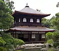 Ginkaku-ji, or the Silver Pavilion, in Kyoto, a Zen Buddhist temple (1482).