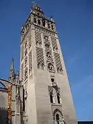 Giralda tower in Seville: former Almohad minaret (12th century) converted into a Christian bell tower