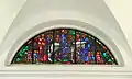 Window of Kirche San Giorgio in Borgonovo, where Giacometti is buried