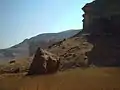 Huge rocks are to be found in the park.