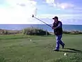 the 6th tee at Granville from where you can see Jersey and much of the Brittany coastline