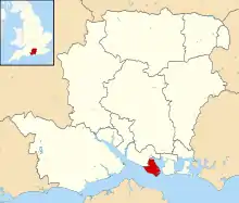 Shown within Hampshire