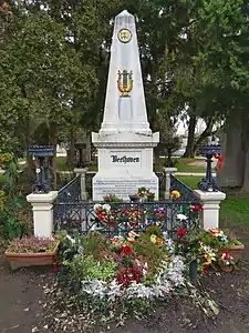 Grave of Ludwig van Beethoven (1770–1827) in the central cemetery of Vienna