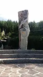 Granite block with the crest of town Oberwölz Umgebung