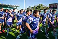 Melbourne Rising depart the field after a win over Greater Sydney Rams