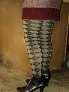 Green argyle leggings