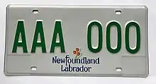 A prototype of a new electric vehicle licence plate for Newfoundland and Labrador.
