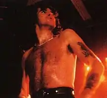 Scott performing with AC/DC in 1979