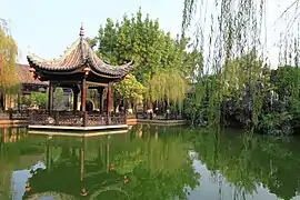 Yuyum Sanfong ("Yuyin Shanfang" in Mandarin Chinese) in Punyu, Gwongzau, is commonly cited as a representative example of Lingnan garden.