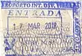 Entry stamp issued at Osvaldo Vieira International Airport in an Israeli passport