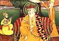 Guru Nanak wearing Tilak, reference from 19th century Janam Sakhi, Guru Nanak meets the Vishnu devotee Praladh.