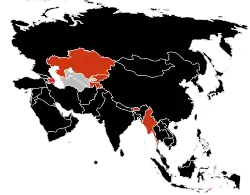 Cases of the A(H1N1) virus in Asia:.mw-parser-output .legend{page-break-inside:avoid;break-inside:avoid-column}.mw-parser-output .legend-color{display:inline-block;min-width:1.25em;height:1.25em;line-height:1.25;margin:1px 0;text-align:center;border:1px solid black;background-color:transparent;color:black}.mw-parser-output .legend-text{}&nbsp;&nbsp;Deaths.mw-parser-output .legend{page-break-inside:avoid;break-inside:avoid-column}.mw-parser-output .legend-color{display:inline-block;min-width:1.25em;height:1.25em;line-height:1.25;margin:1px 0;text-align:center;border:1px solid black;background-color:transparent;color:black}.mw-parser-output .legend-text{}&nbsp;&nbsp;Confirmed cases.mw-parser-output .legend{page-break-inside:avoid;break-inside:avoid-column}.mw-parser-output .legend-color{display:inline-block;min-width:1.25em;height:1.25em;line-height:1.25;margin:1px 0;text-align:center;border:1px solid black;background-color:transparent;color:black}.mw-parser-output .legend-text{}&nbsp;&nbsp;Suspected cases.mw-parser-output .legend{page-break-inside:avoid;break-inside:avoid-column}.mw-parser-output .legend-color{display:inline-block;min-width:1.25em;height:1.25em;line-height:1.25;margin:1px 0;text-align:center;border:1px solid black;background-color:transparent;color:black}.mw-parser-output .legend-text{}&nbsp;&nbsp;No reported cases