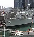 View of HMAS Vampire's two forward main 4.5-inch guns