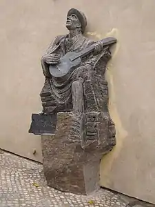 Karel Hašler, Old Stairs of Hradcany - Prague Castle, by S. Hanzík, 2009, granite - diorite