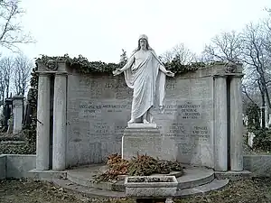 Replica at the Haggenmacher family tomb at the Farkasréti Cemetery in Budapest, Hungary (1916)
