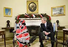 Bashir meeting President George W. Bush in 2008.