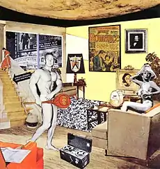 Pop art: Just what is it that makes today's homes so different, so appealing?; by Richard Hamilton; 1956; collage; 26 × 26&nbsp;cm; Kunsthalle Tübingen (Tübingen, Germany)