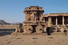 Sculpture of an elephant drawn ratha, Hampi, Karnataka