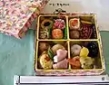 A colourful collection of sweet and savoury snacks to nibble on between sips of sake, while admiring the cherry blossoms.