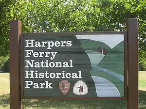 Harpers Ferry entry sign