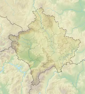 Location of Peja in Kosovo and Europe