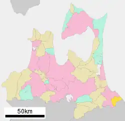 Location of Hashikami in Aomori Prefecture