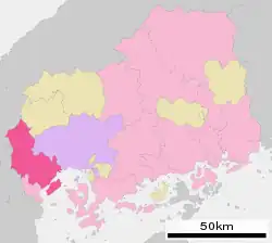 Location of Hatsukaichi in Hiroshima Prefecture