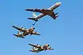 A 707 refueling two C-130 Hercules Karnaf in June 2016 above Israel, all based at Nevatim