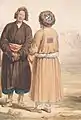 Hazara men from villages near Ghazni, c. 1840 painting by James Atkinson.