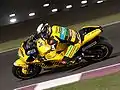 Héctor Barberá riding the Aspar Ducati GP10 at the 2010 Qatar Grand Prix.