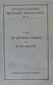 1889 copy of Helmholtz's "Uber die Erhaltung der Kraft," no. 1