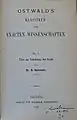 Title page of "Uber die Erhaltung der Kraft," no. 1